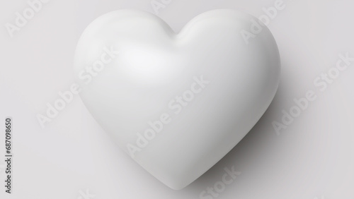 The minimal white heart on the white background  Minimalistic White Heart on a Pure White Surface  Elegant White Heart on a Clean Background