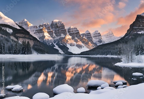 Northern Symphony: Canada's Banff National Park Winter Serenity