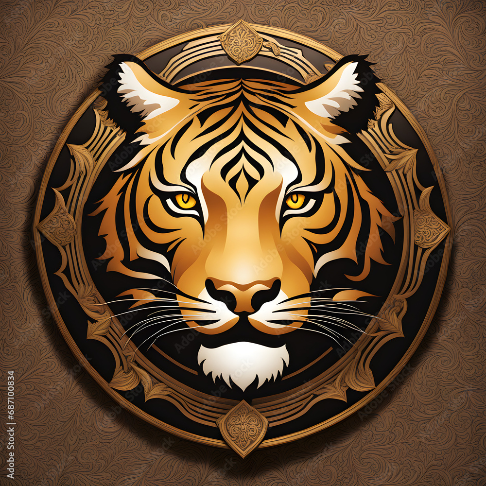 Obraz premium tiger head illustration. Generative AI