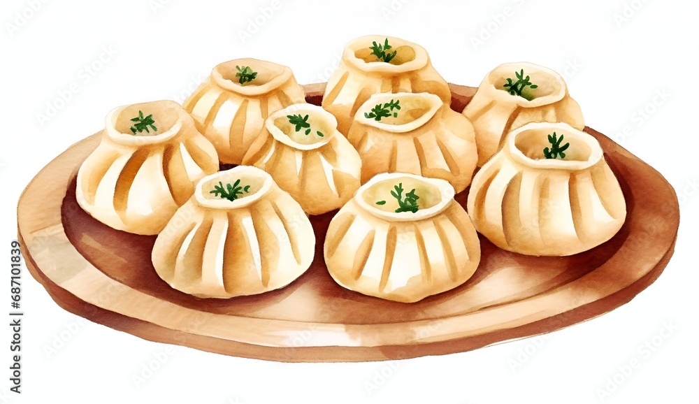 Dumpling, Chinese food on white background. Dumpling, Chinese food on white background.