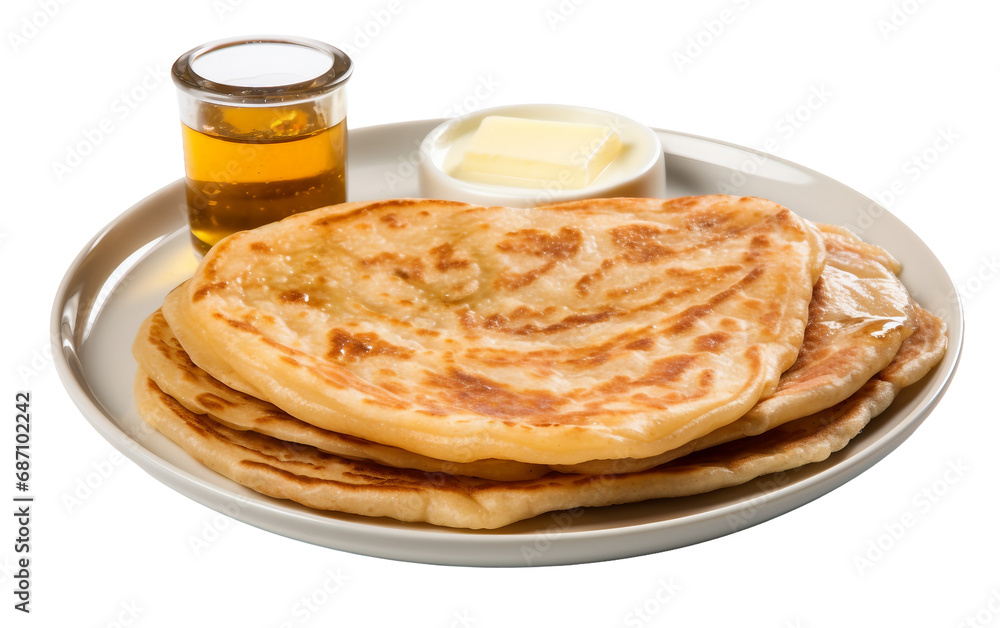 Sweet and Crisp Puran Poli Isolated on Transparent Background PNG.