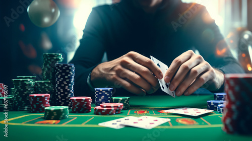 Casino gambling poker people and entertainment photo