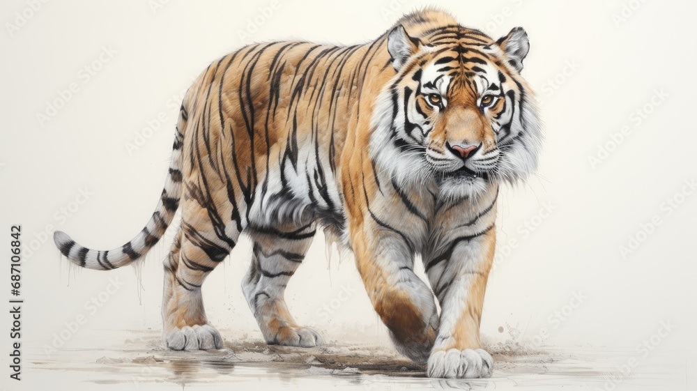 illustrations of a majestic Bengal tiger