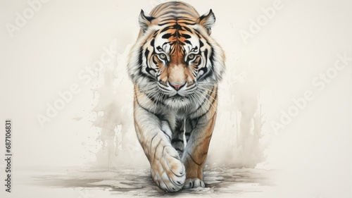 illustrations of a majestic Bengal tiger