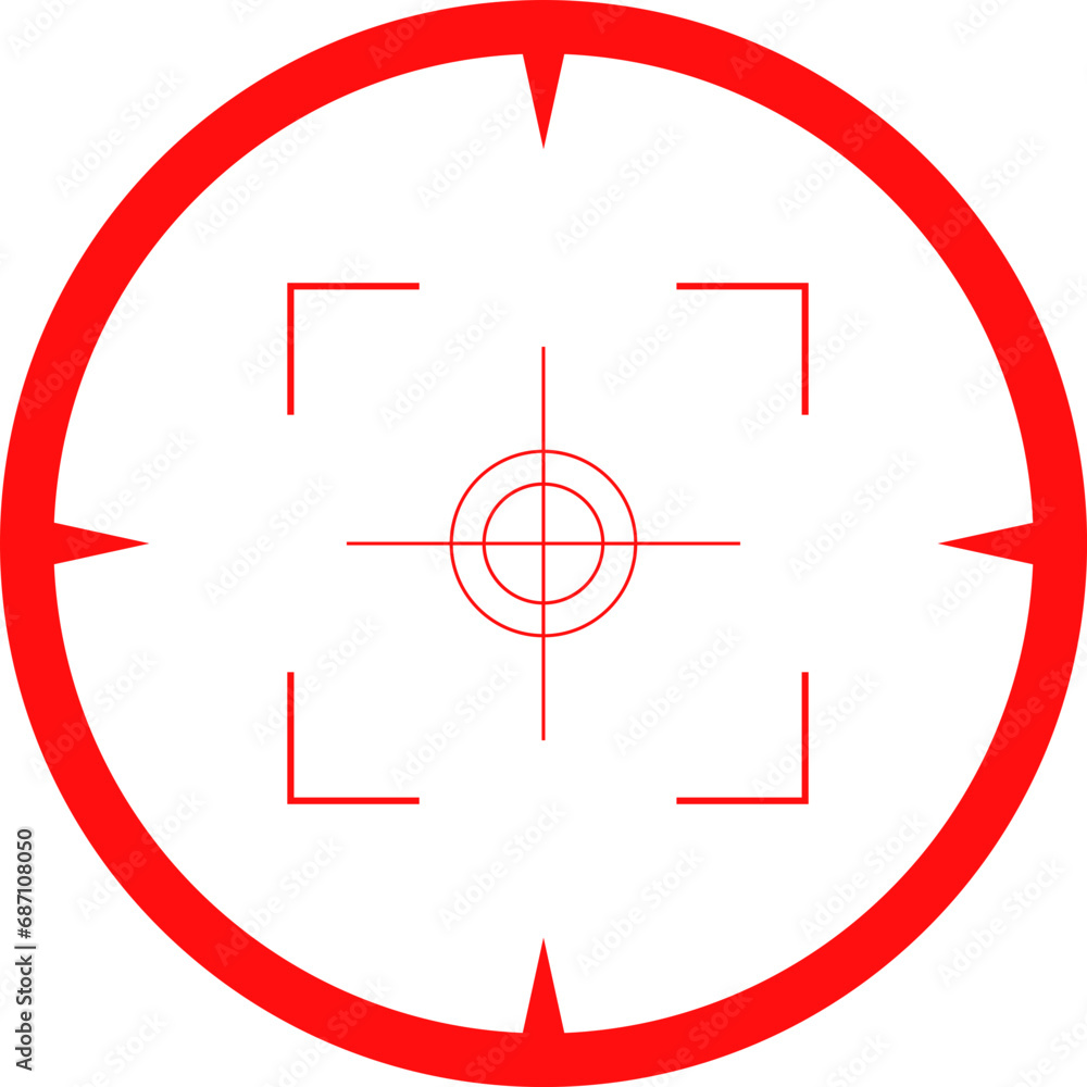 Crosshairs target for sniper shot. Crosshairs target for sniper shot.