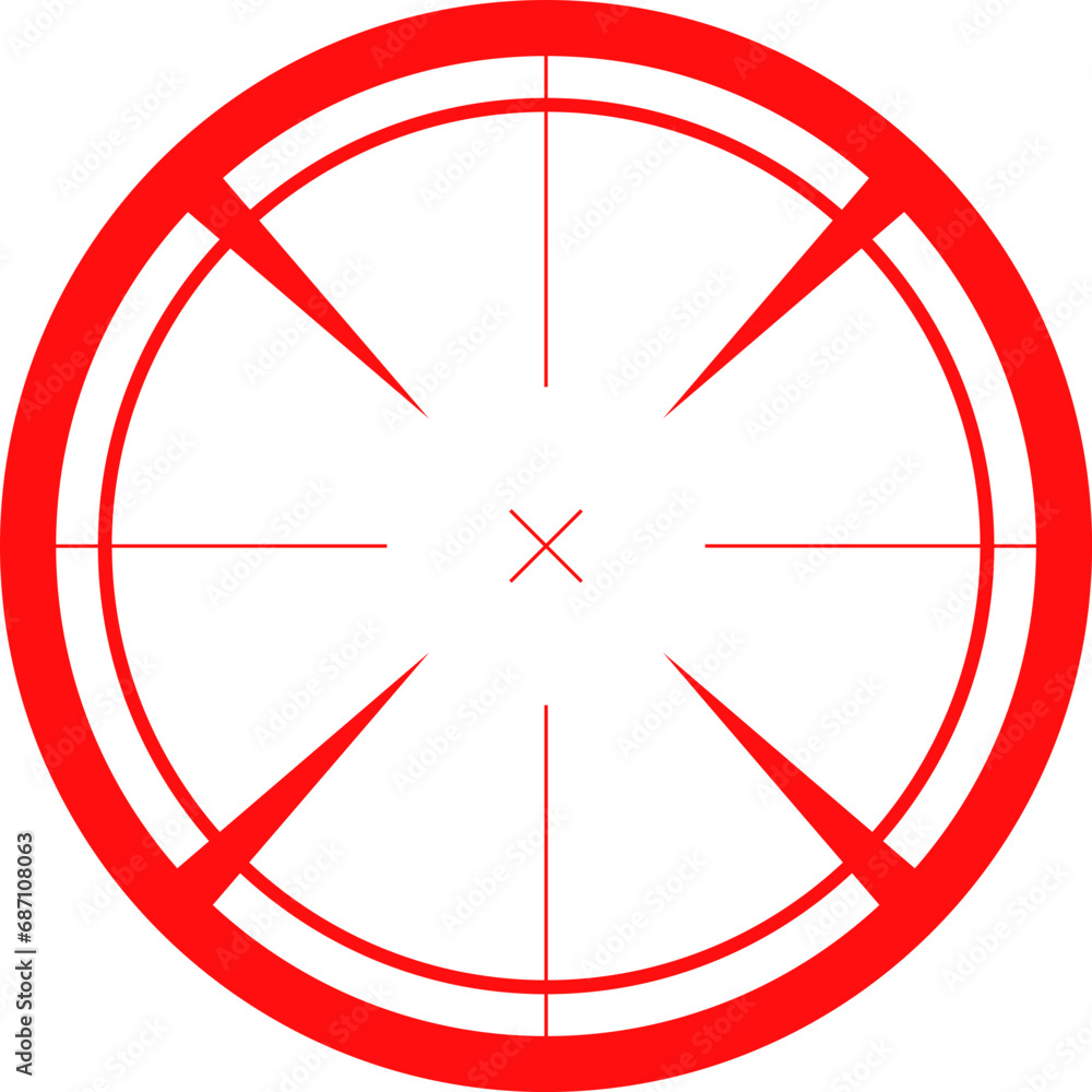 Crosshairs target for sniper shot. Crosshairs target for sniper shot.