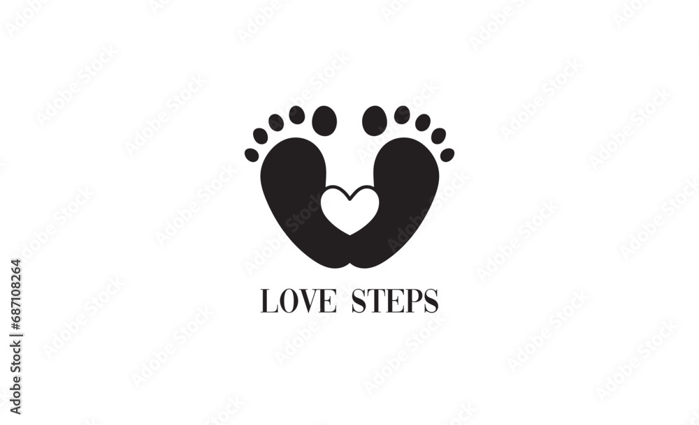 footprints, love steps, steps logo, love logo footprints, love steps, steps logo, love logo