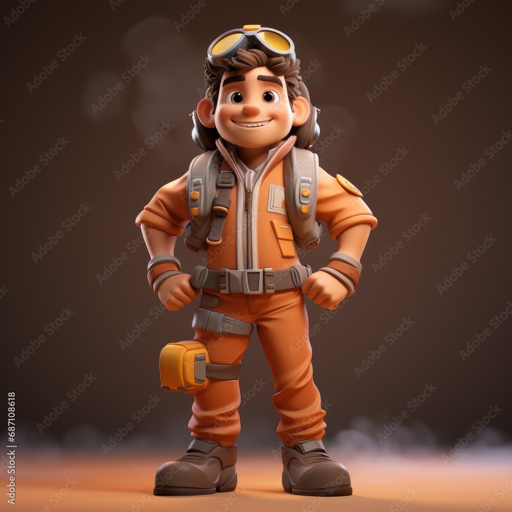 3d cartoon Character of Pilot 3d cartoon Character of Pilot