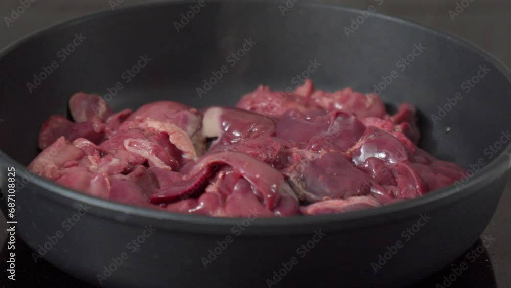Succulent Chicken Liver Covered in Mouthwatering Sauce. Selective focus Succulent Chicken Liver Covered in Mouthwatering Sauce. Selective focus