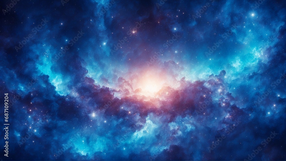  Celestial blue and white sky full of stars , science nebula milky way  infinity earth solar 