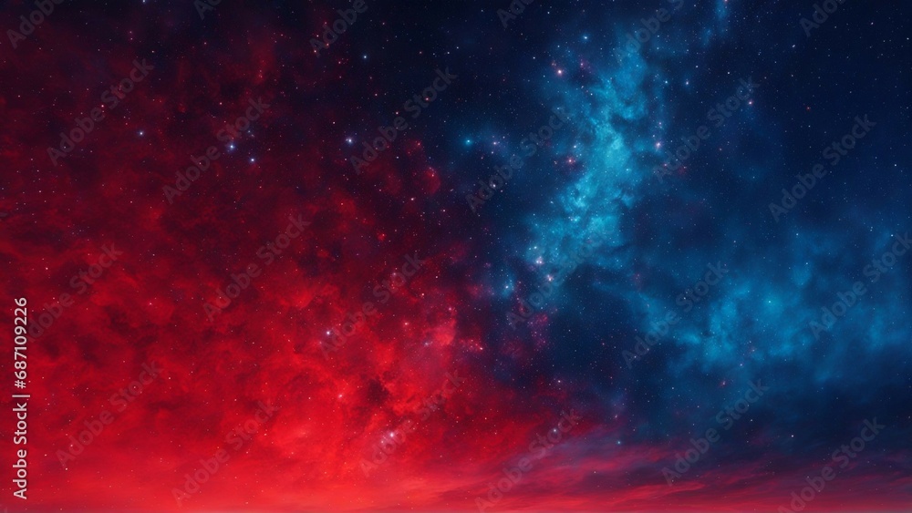 Celestial red and blue sky full of stars	 , science nebula milky way  infinity earth solar 