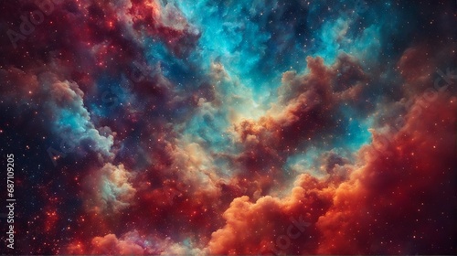 Cosmic multicolor sky full of stars  , science nebula milky way  infinity earth solar  © Raven
