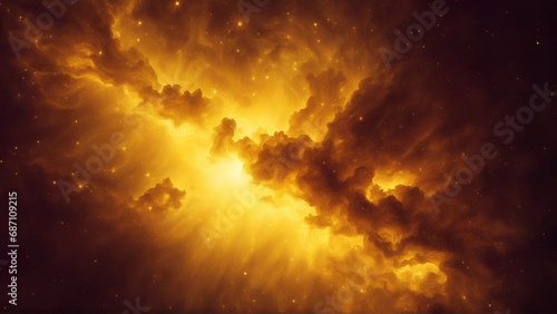  Celestial yellow sky full of stars , science nebula milky way  infinity earth solar 