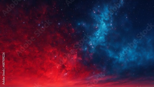 Celestial red and blue sky full of stars	 , science nebula milky way  infinity earth solar 