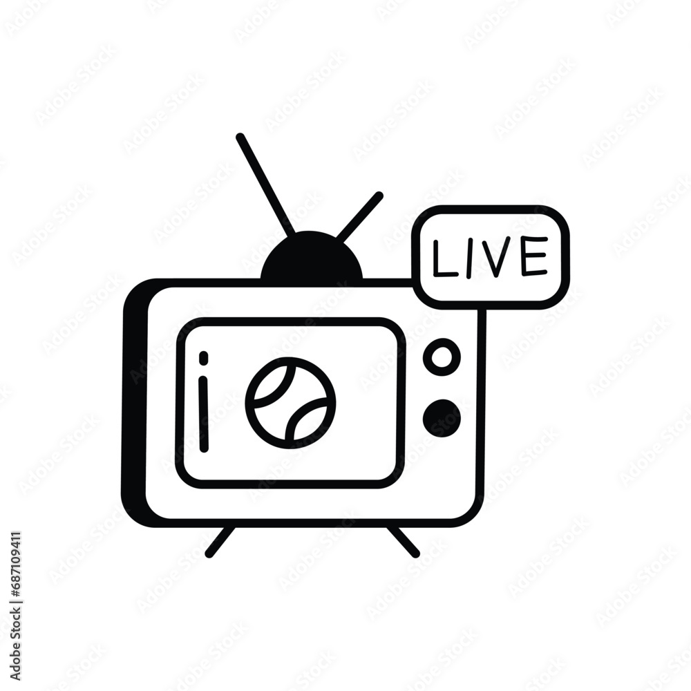 Cricket Live icon vector stock illustration Cricket Live icon vector stock illustration