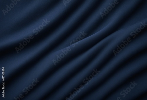 Navy blue color felt textile fabric material texture background Abstract monochrome dark blue color