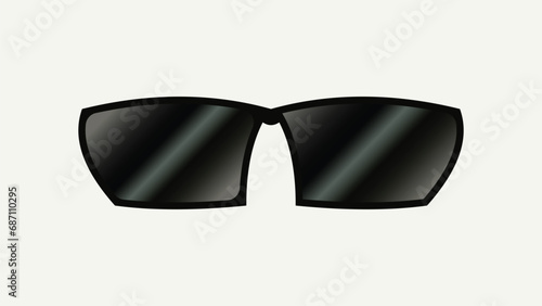 Single Black Sunglasses with realistic gradient