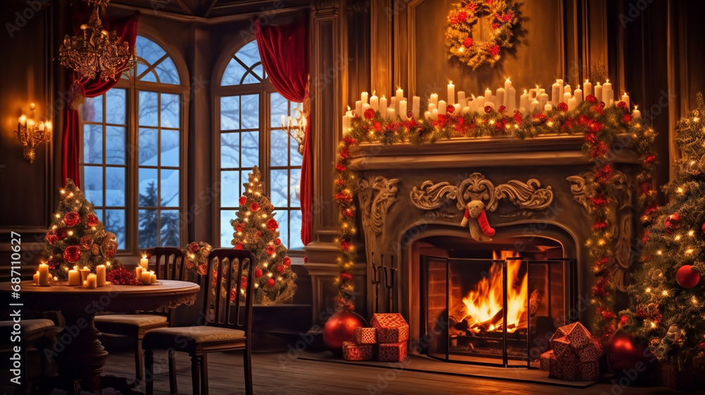 custom made wallpaper toronto digitalfireplace with christmas decoration