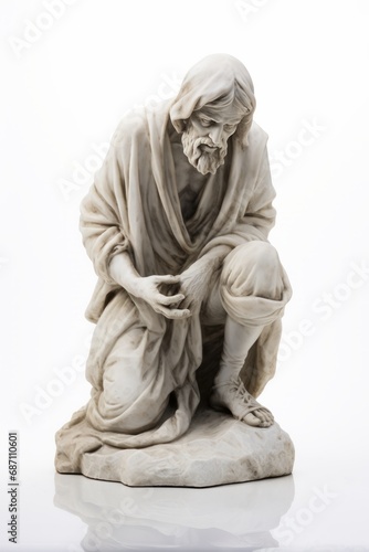 An antique sculpture of a beggar man.