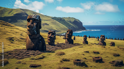 estátuas na ilha de páscoa 