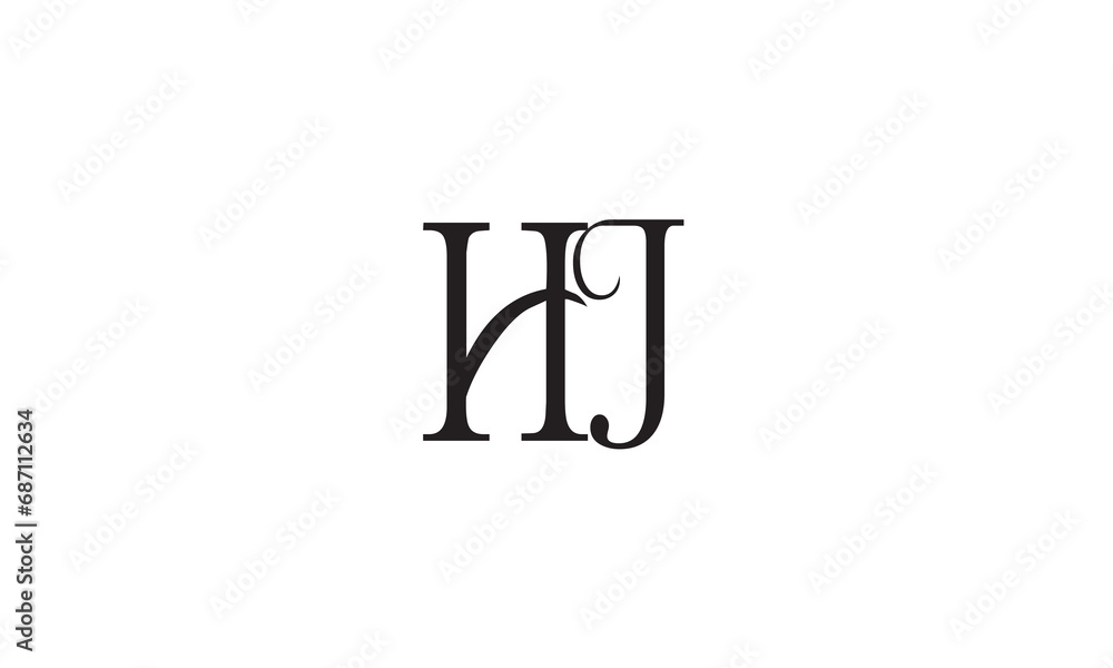 HJ, JH, H, J Abstract Letters Logo Monogram HJ, JH, H, J Abstract Letters Logo Monogram