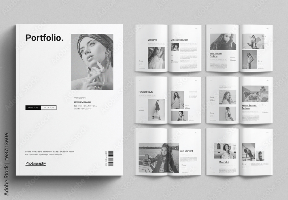 Photography Portfolio Layout Design Template Stock Template 