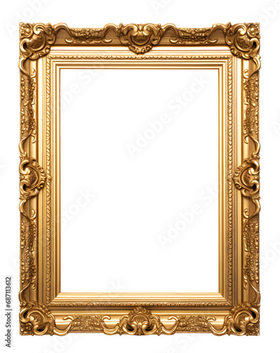 antique gold picture frame PNG © Andsx