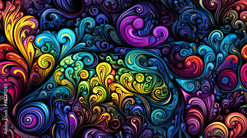 Vivid seamless psychedelic background