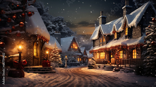 Wallpaper Mural christmas tree in the night Torontodigital.ca