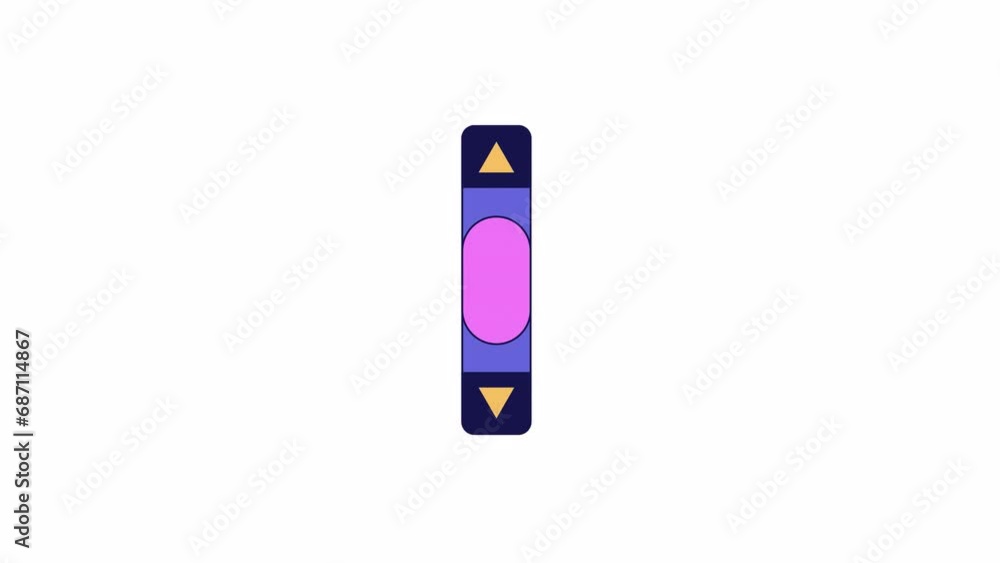 Scrollbar Line Vertical scroll bar y2k line 2D object animation. Retro 80s slider ...