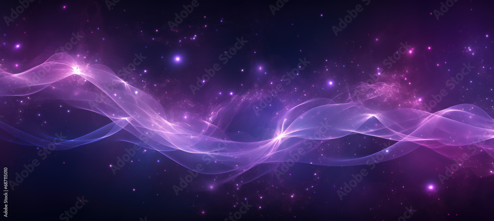 Flowing Forms of Dreamy Purple Stars in Space