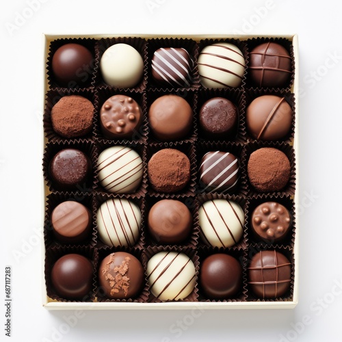 Diverse Gourmet Chocolate Truffles in a Deluxe Box