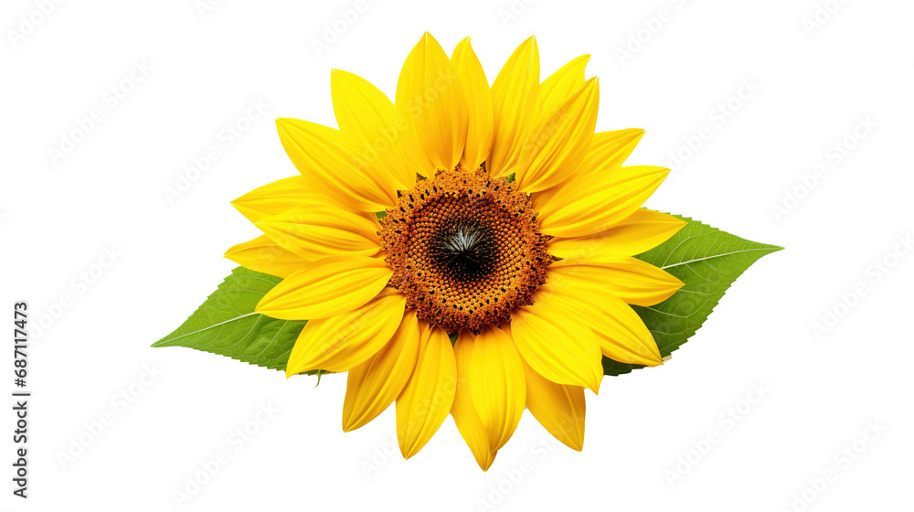 Obraz premium Sunflower isolated on transparent background, PNG image with background removed, Created with Generative Ai technology.