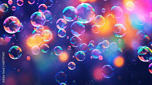 A bunch of floating bubbles captured up close. Perfect for adding a dreamy and playful touch to designs for beauty, skincare, spa, or children's products.