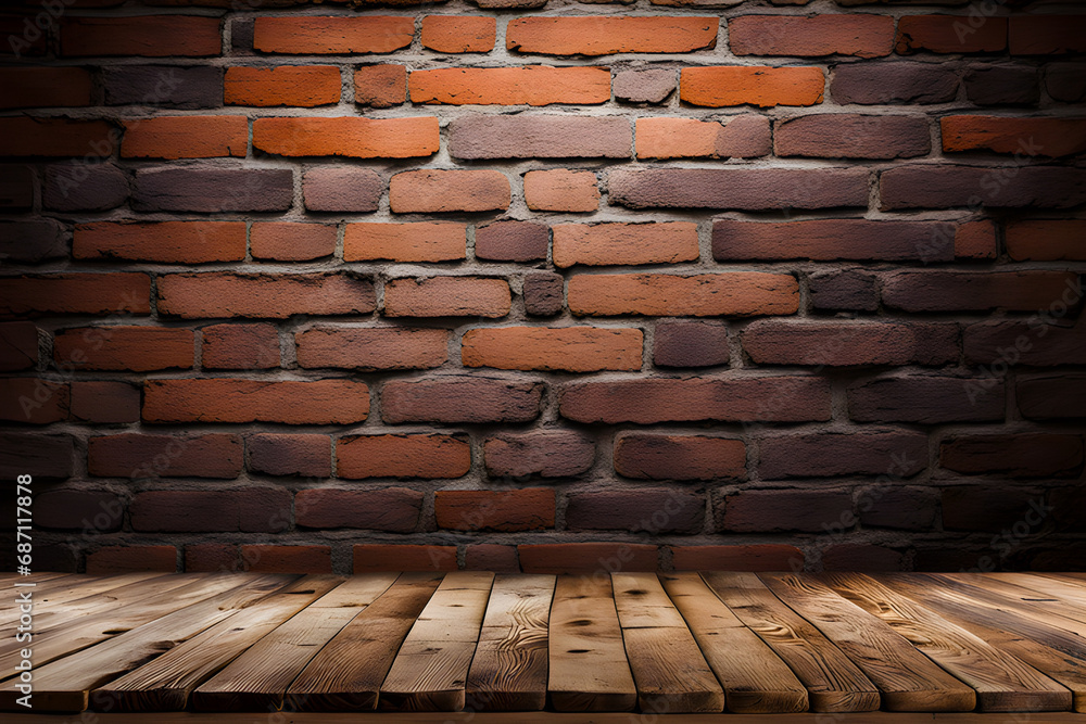 a light colored wooden boards with texture as brick background generative ai