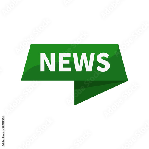 News In Green Ribbon Rectangle Shape For Fresh Information Announcement Marketing Social Media
