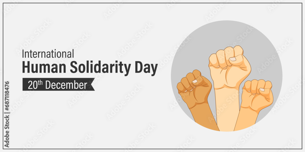 Vector illustration of International Human Solidarity Day social media feed template