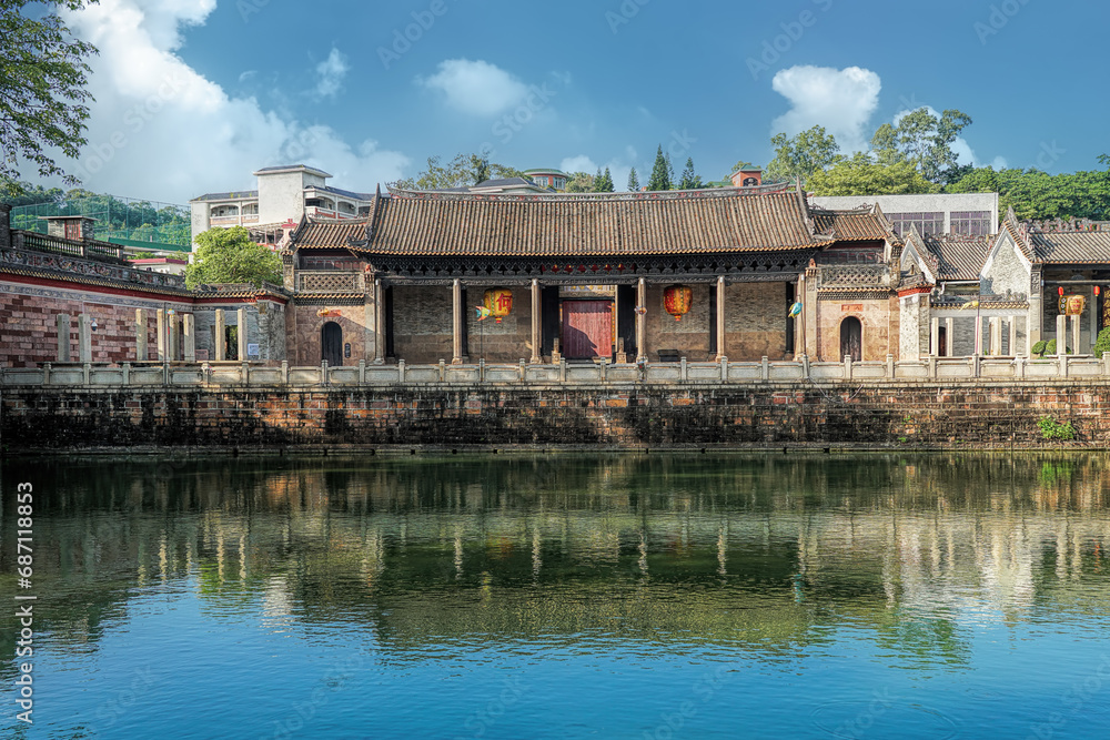 Guangzhou city, Guangdong, China. Shawan Ancient Town of Panyu, the place with 800 years of history. Liugeng Ancestral Hall. 