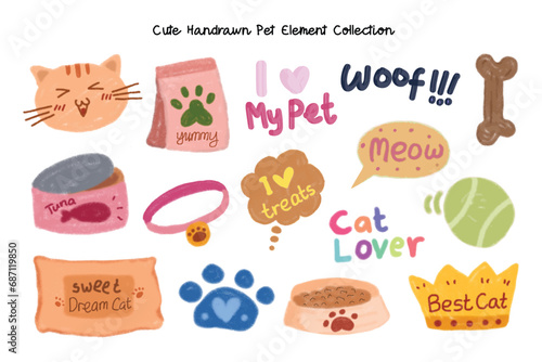 Cute Hand Drawn Pet Element