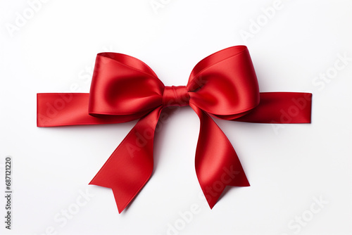 Red ribbon on white background