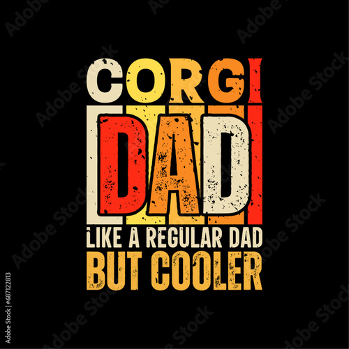 Corgi dad funny fathers day t-shirt design