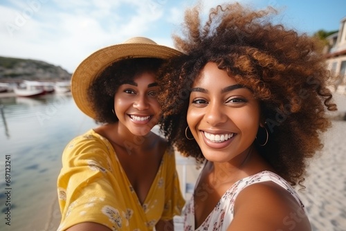 A Close-up Portrait of Two Happily Smiling Beautiful Young Ladies