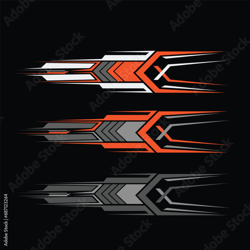 racing car body wrap sticker vector design