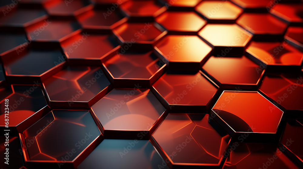 Abstract pattern background with red designed hexagons Abstract pattern background with red designed hexagons
