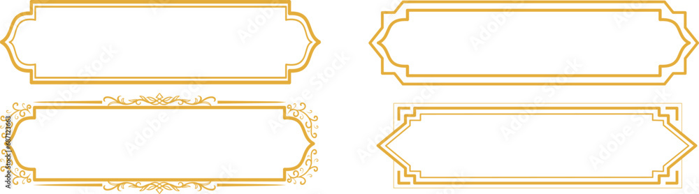 Arabic golden frame with copy space for greeting. Luxury gold arabic ...