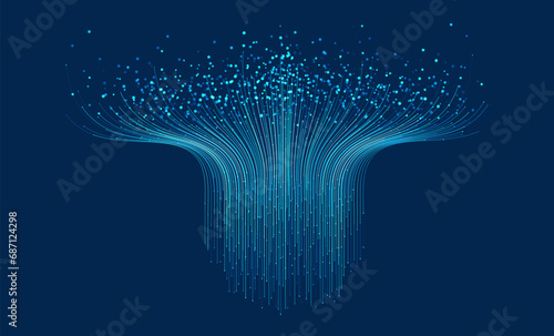 Technology background. Big data visualization concept. Information artificial neural network