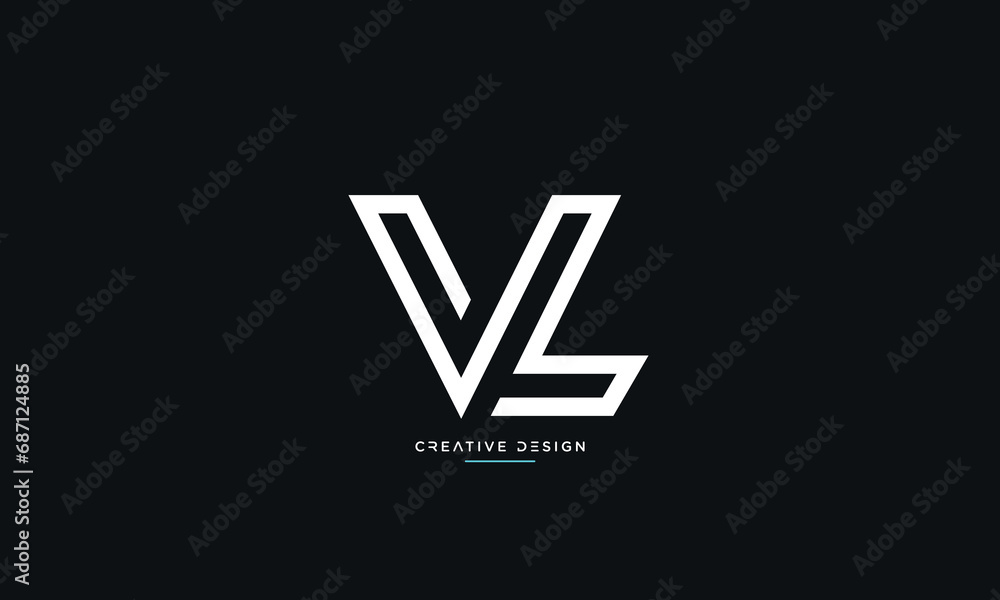 Alphabet letters VL or LV logo monogram Alphabet letters VL or LV logo monogram
