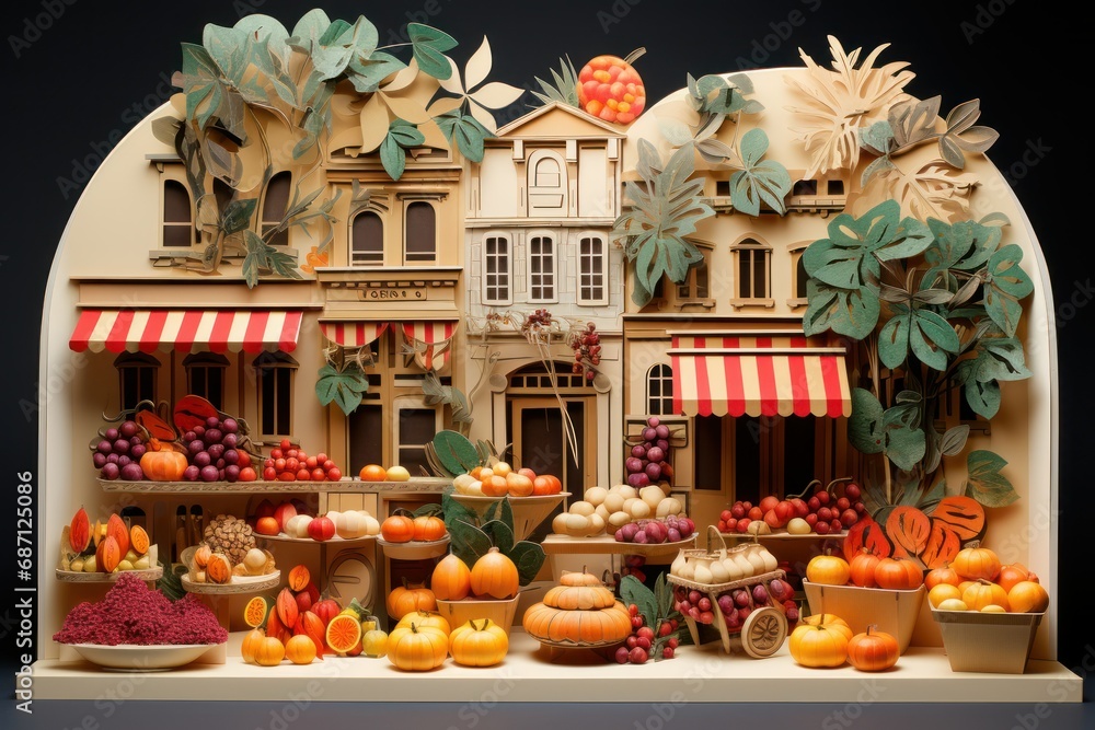 Fototapeta premium Holiday Market Food - Generative AI
