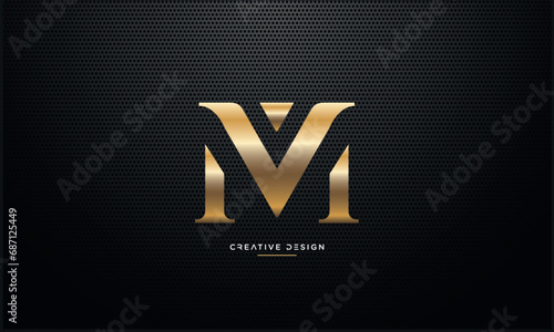 VM or MV Alphabet letters logo monogram