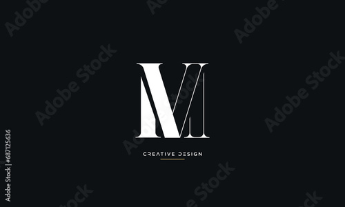 VM or MV Alphabet letters logo monogram